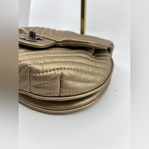 Chanel 2015 Runway Metallic Bronze Chevron Shoulder Bag - Picture 8 of 9
